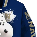 custom navy midshipmen snoopy head blue varsity jacket best selling
