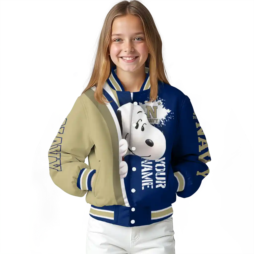 custom navy midshipmen snoopy head blue varsity jacket top rated custom navy midshipmen snoopy head blue varsity jacket top rated