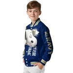 custom navy midshipmen snoopy head blue varsity jacket best selling