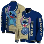 custom navy midshipmen stitch laughing blue varsity jacket best selling