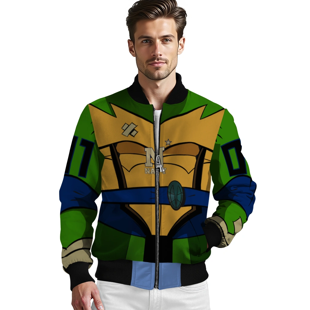 custom navy midshipmen turtle armor bomber jacket high quality custom navy midshipmen turtle armor bomber jacket high quality