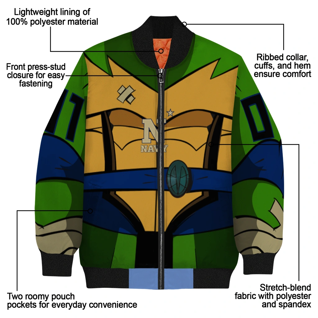 custom navy midshipmen turtle armor bomber jacket new arrival custom navy midshipmen turtle armor bomber jacket new arrival