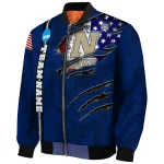 custom navy midshipmen usa flag claws blue bomber jacket best selling