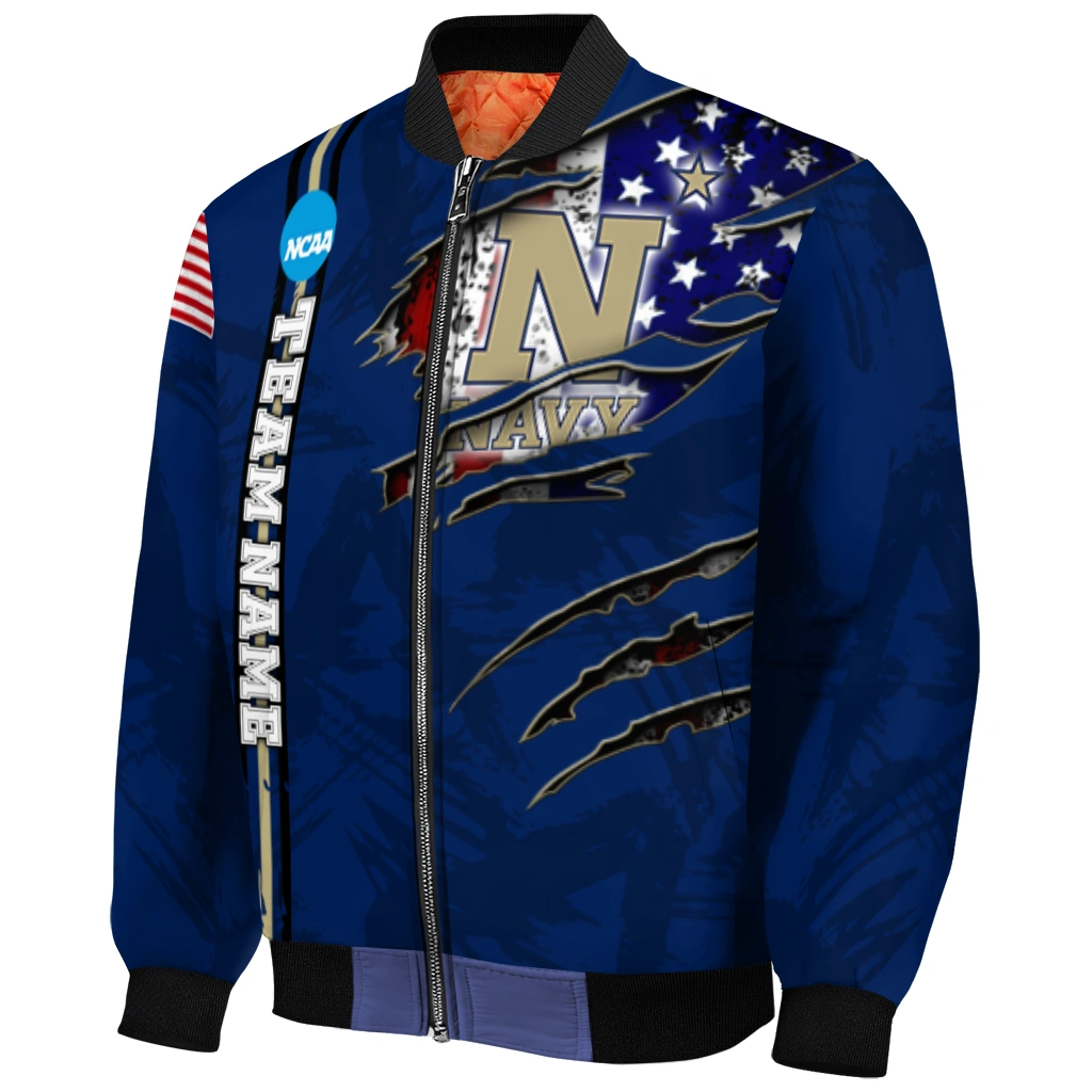 custom navy midshipmen usa flag claws blue bomber jacket fashion forward custom navy midshipmen usa flag claws blue bomber jacket fashion forward
