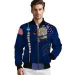 custom navy midshipmen usa flag claws blue bomber jacket best selling