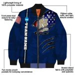 custom navy midshipmen usa flag claws blue bomber jacket best selling