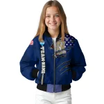 custom navy midshipmen usa flag claws blue bomber jacket best selling