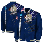 custom navy midshipmen usa flag claws blue varsity jacket best selling