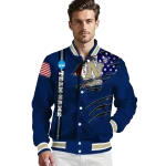 custom navy midshipmen usa flag claws blue varsity jacket best selling