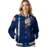 custom navy midshipmen usa flag claws blue varsity jacket best selling