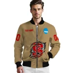 custom nc state wolfpack claw effect beige bomber jacket best selling