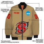 custom nc state wolfpack claw effect beige bomber jacket best selling