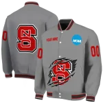 custom nc state wolfpack feral slash grey varsity jacket best selling