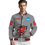 custom nc state wolfpack feral slash grey varsity jacket best selling