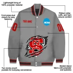 custom nc state wolfpack feral slash grey varsity jacket best selling