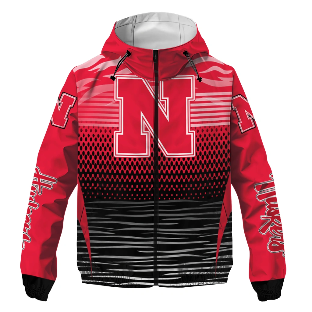 custom nebraska cornhuskers pattern layers red windbreaker jacket best selling custom nebraska cornhuskers pattern layers red windbreaker jacket best selling