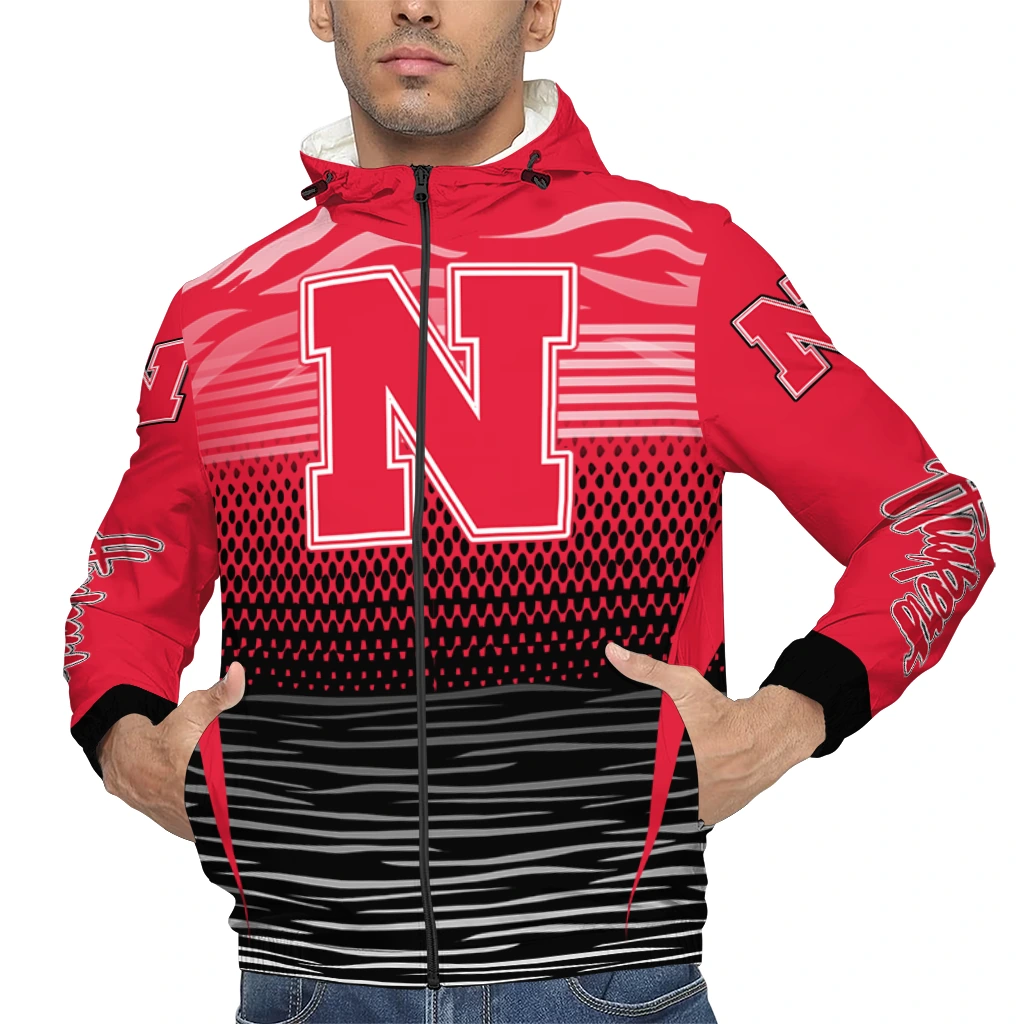 custom nebraska cornhuskers pattern layers red windbreaker jacket top rated custom nebraska cornhuskers pattern layers red windbreaker jacket top rated