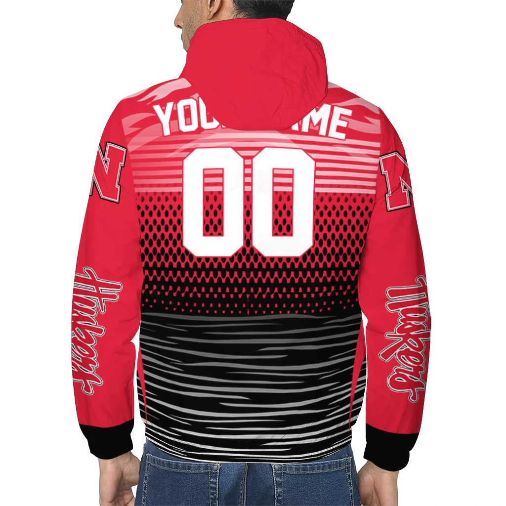 custom nebraska cornhuskers pattern layers red windbreaker jacket trendy custom nebraska cornhuskers pattern layers red windbreaker jacket trendy