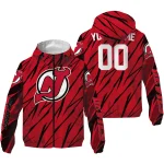 custom new jersey devils abstract streaks red windbreaker jacket best selling