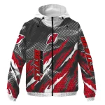 custom new jersey devils claw mesh red gray windbreaker jacket best selling