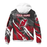 custom new jersey devils claw mesh red gray windbreaker jacket best selling