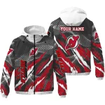 custom new jersey devils claw mesh red gray windbreaker jacket best selling