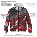custom new jersey devils claw mesh red gray windbreaker jacket best selling