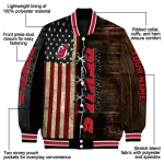 custom new jersey devils flag wood brown varsity jacket best selling