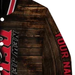 custom new jersey devils flag wood brown varsity jacket best selling