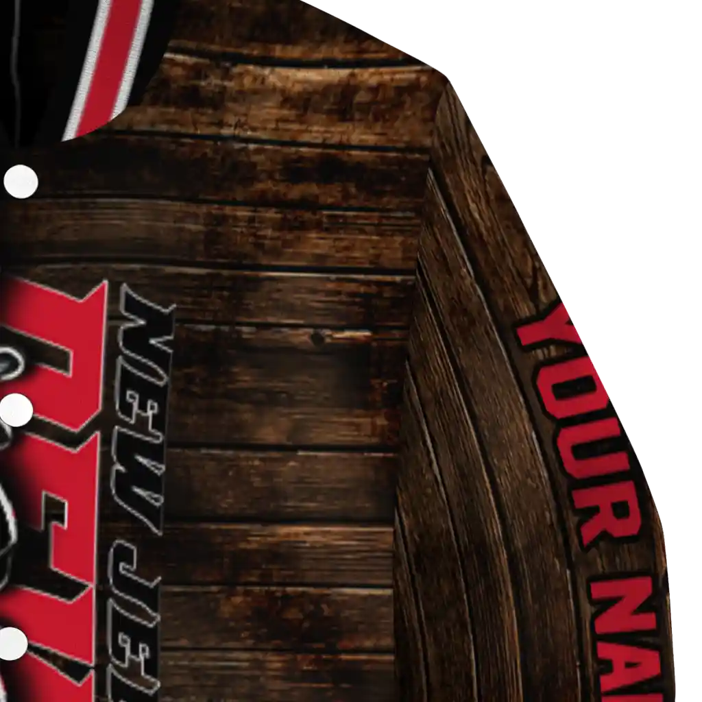 custom new jersey devils flag wood brown varsity jacket premium grade custom new jersey devils flag wood brown varsity jacket premium grade