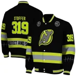 custom new jersey devils heartbeat accent black green varsity jacket best selling