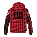 custom new jersey devils lightning strike grid red windbreaker jacket best selling