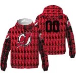 custom new jersey devils lightning strike grid red windbreaker jacket best selling