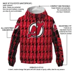 custom new jersey devils lightning strike grid red windbreaker jacket best selling