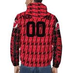 custom new jersey devils lightning strike grid red windbreaker jacket best selling