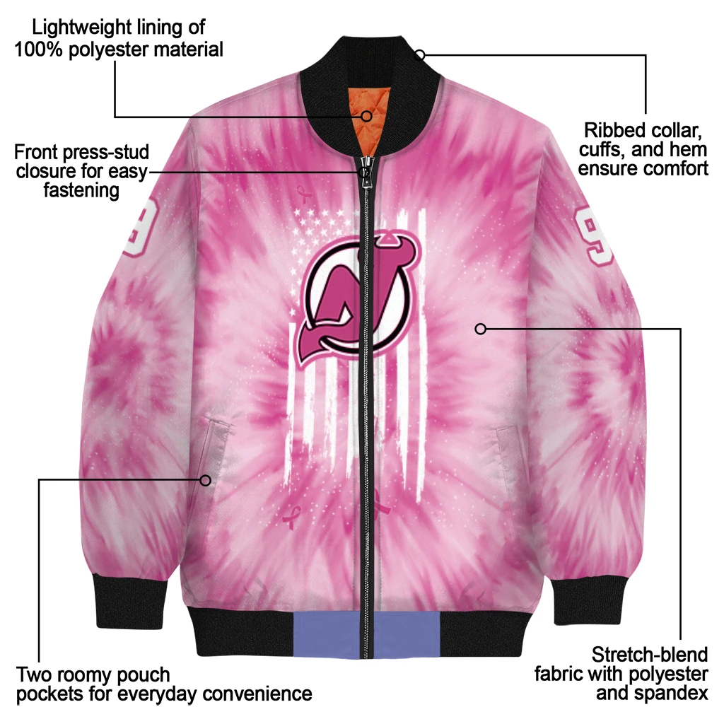 custom new jersey devils pink tie dye pink bomber jacket new arrival custom new jersey devils pink tie dye pink bomber jacket new arrival