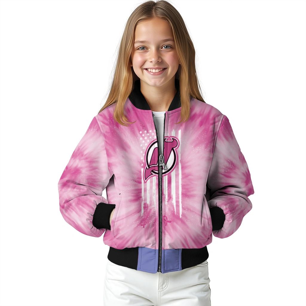 custom new jersey devils pink tie dye pink bomber jacket top rated custom new jersey devils pink tie dye pink bomber jacket top rated