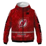 custom new jersey devils shards cluster red windbreaker jacket best selling