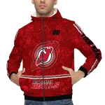 custom new jersey devils shards cluster red windbreaker jacket best selling