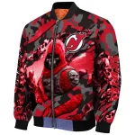 custom new jersey devils skull horde red bomber jacket best selling