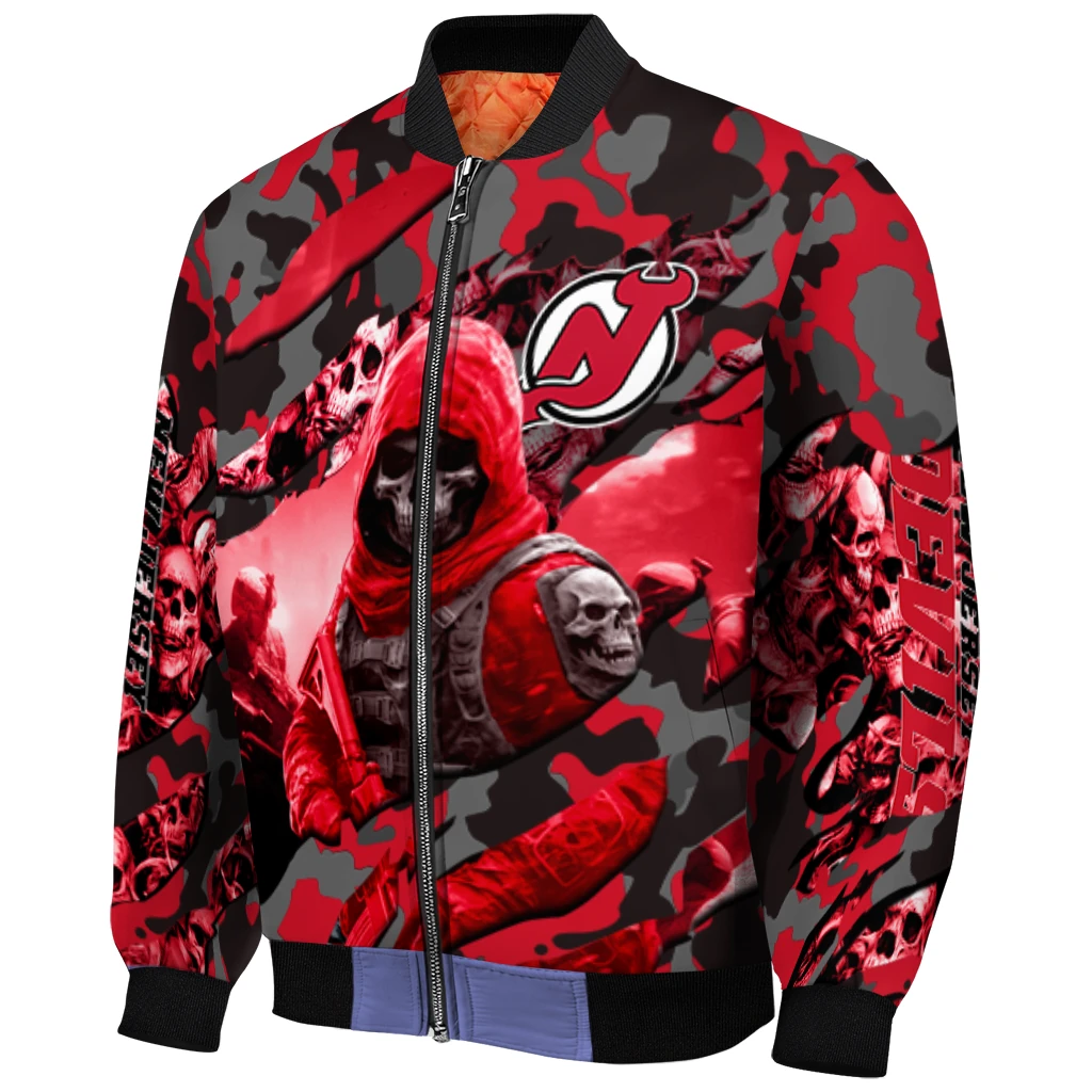 custom new jersey devils skull horde red bomber jacket fashion forward custom new jersey devils skull horde red bomber jacket fashion forward