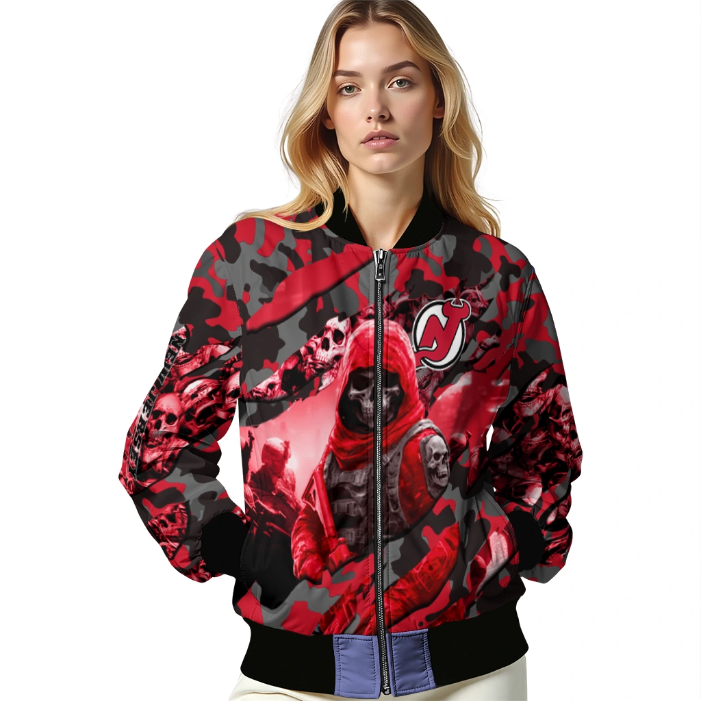custom new jersey devils skull horde red bomber jacket latest model custom new jersey devils skull horde red bomber jacket latest model