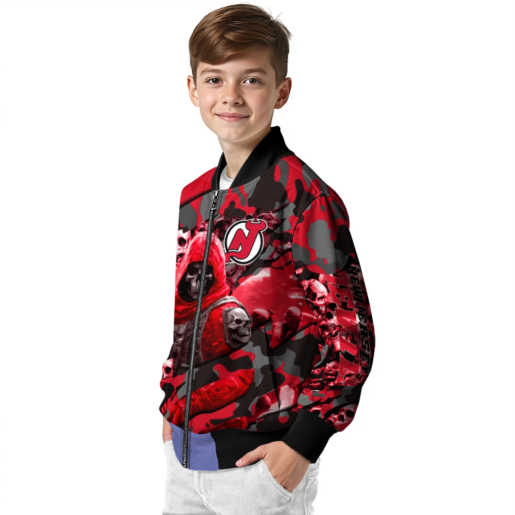 custom new jersey devils skull horde red bomber jacket trendy custom new jersey devils skull horde red bomber jacket trendy