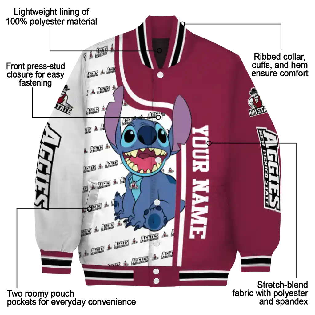 custom new mexico state aggies stitch laughing crimson varsity jacket new arrival custom new mexico state aggies stitch laughing crimson varsity jacket new arrival
