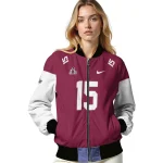 custom new mexico state aggies team patch crimson bomber jacket best selling