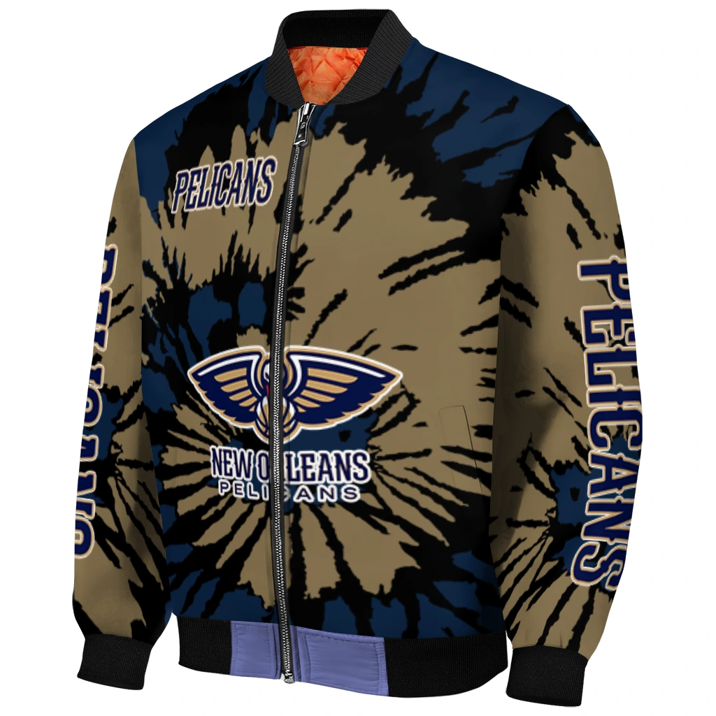 custom new orleans pelicans burst splatter navy bomber jacket fashion forward custom new orleans pelicans burst splatter navy bomber jacket fashion forward