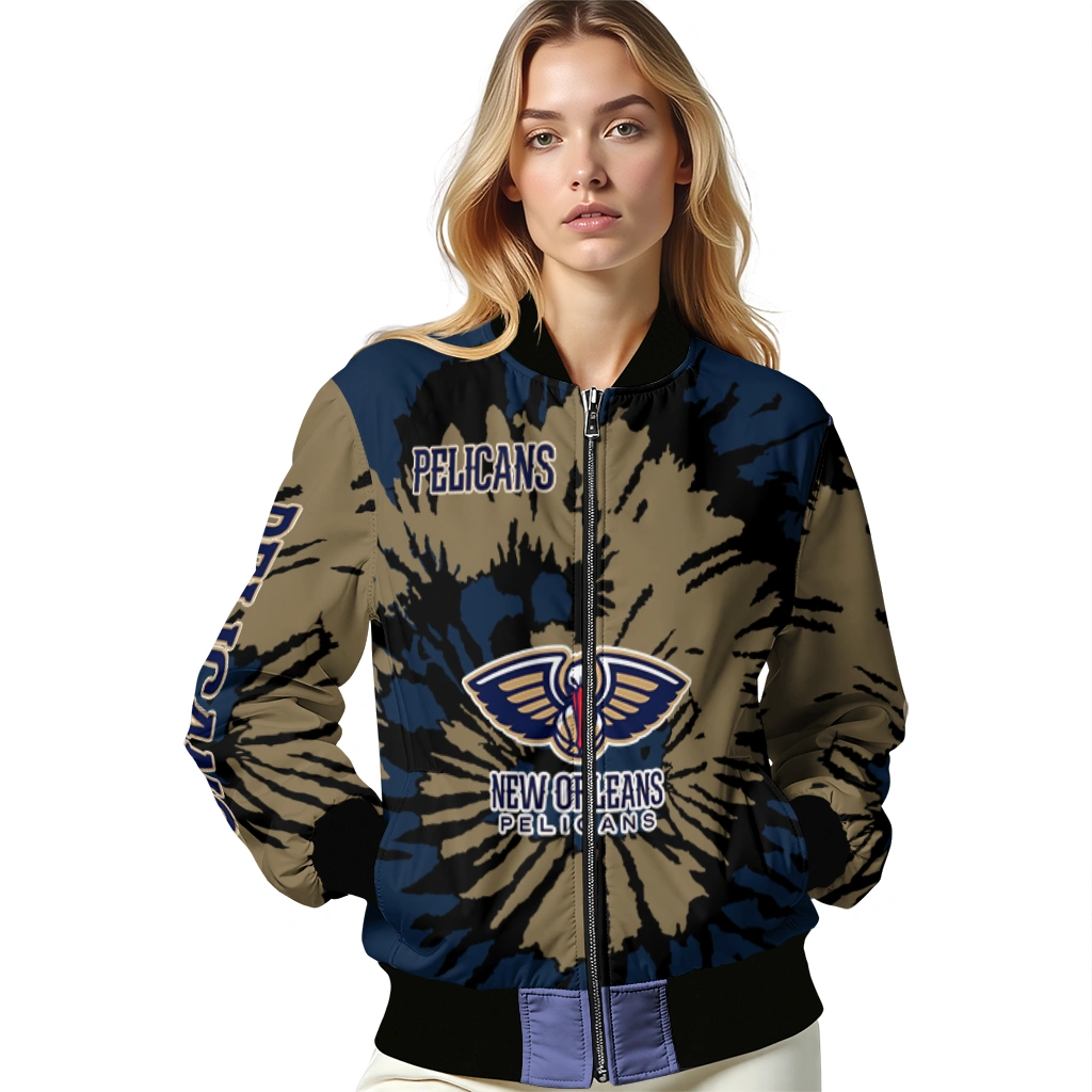 custom new orleans pelicans burst splatter navy bomber jacket latest model custom new orleans pelicans burst splatter navy bomber jacket latest model