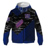 custom new york giants arrow matrix blue black windbreaker jacket best selling