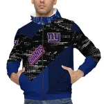 custom new york giants arrow matrix blue black windbreaker jacket best selling