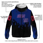 custom new york giants flame trim blue black windbreaker jacket best selling